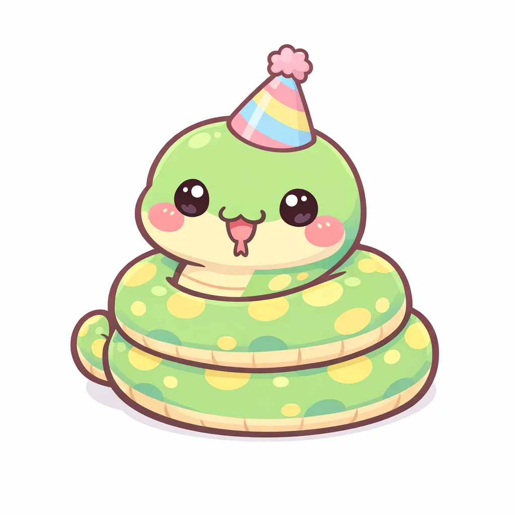 Anaconda Kawaii Clip Art — free clip art