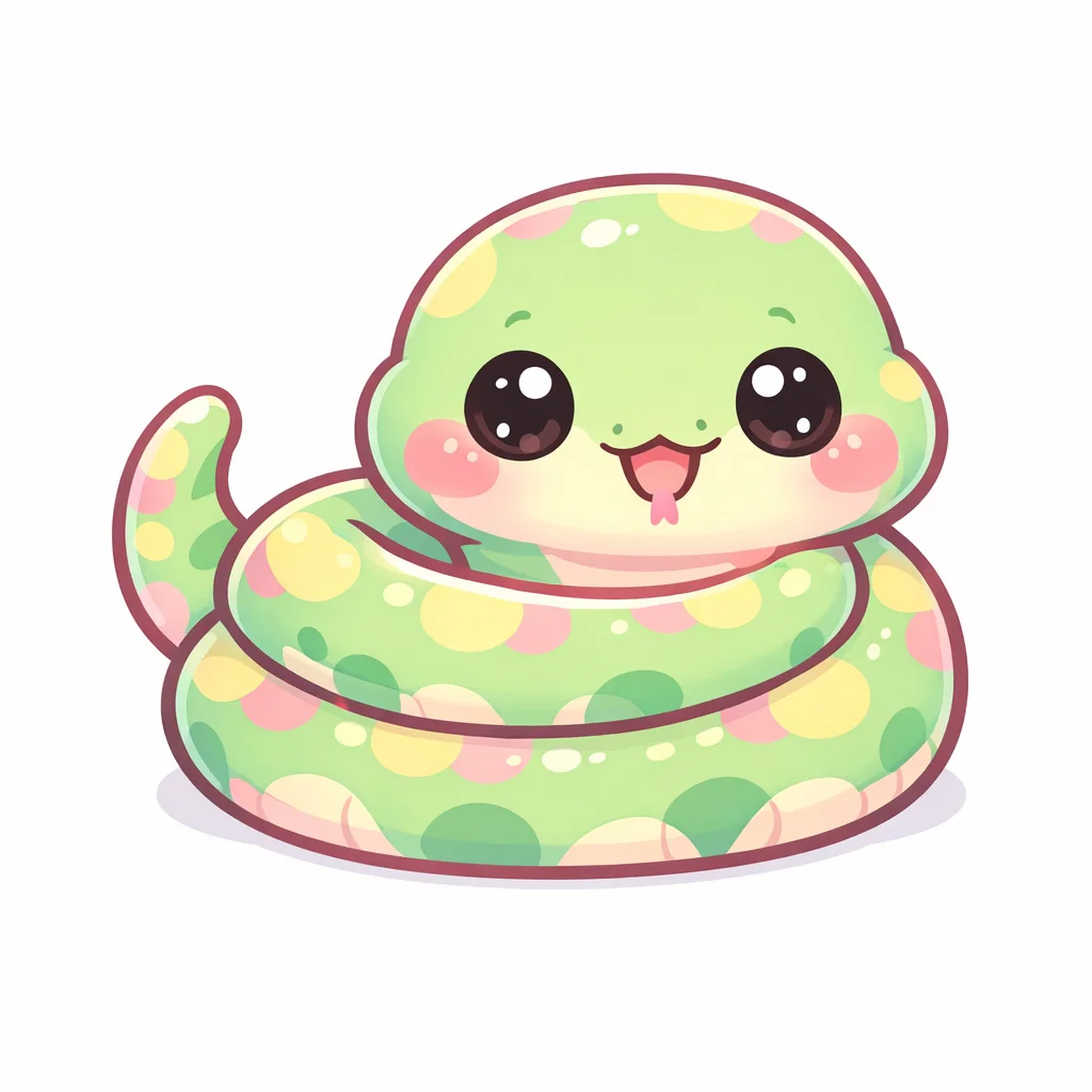 Anaconda Kawaii Clip Art — free clip art