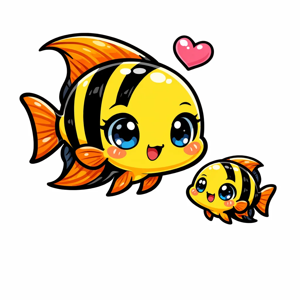 Angelfish Chibi Clip Art — free clip art