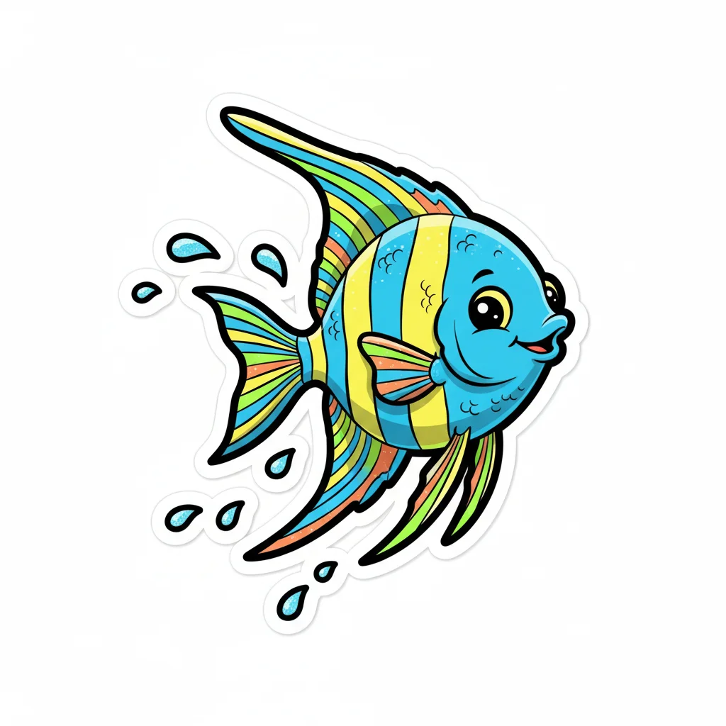 Angelfish Sticker Clip Art — free clip art