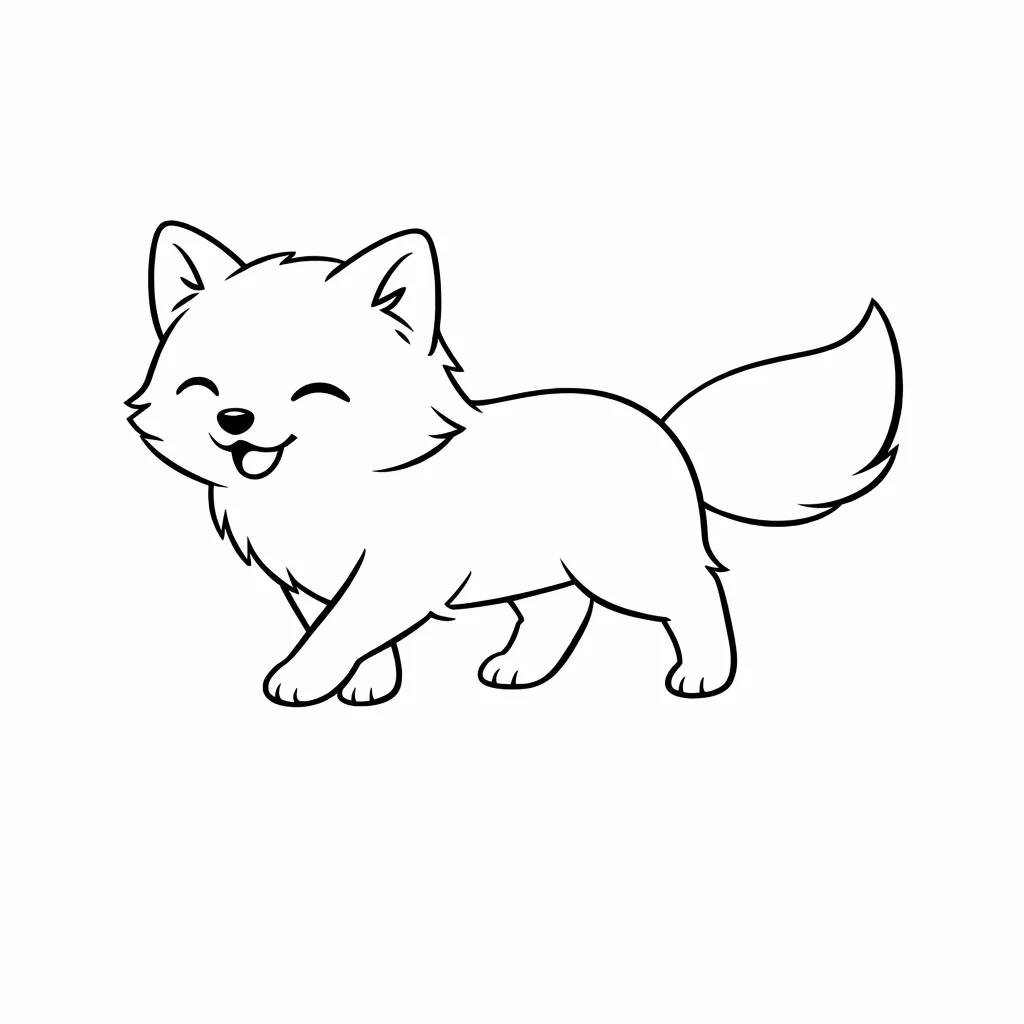 Arctic Fox Outline Clip Art — free clip art