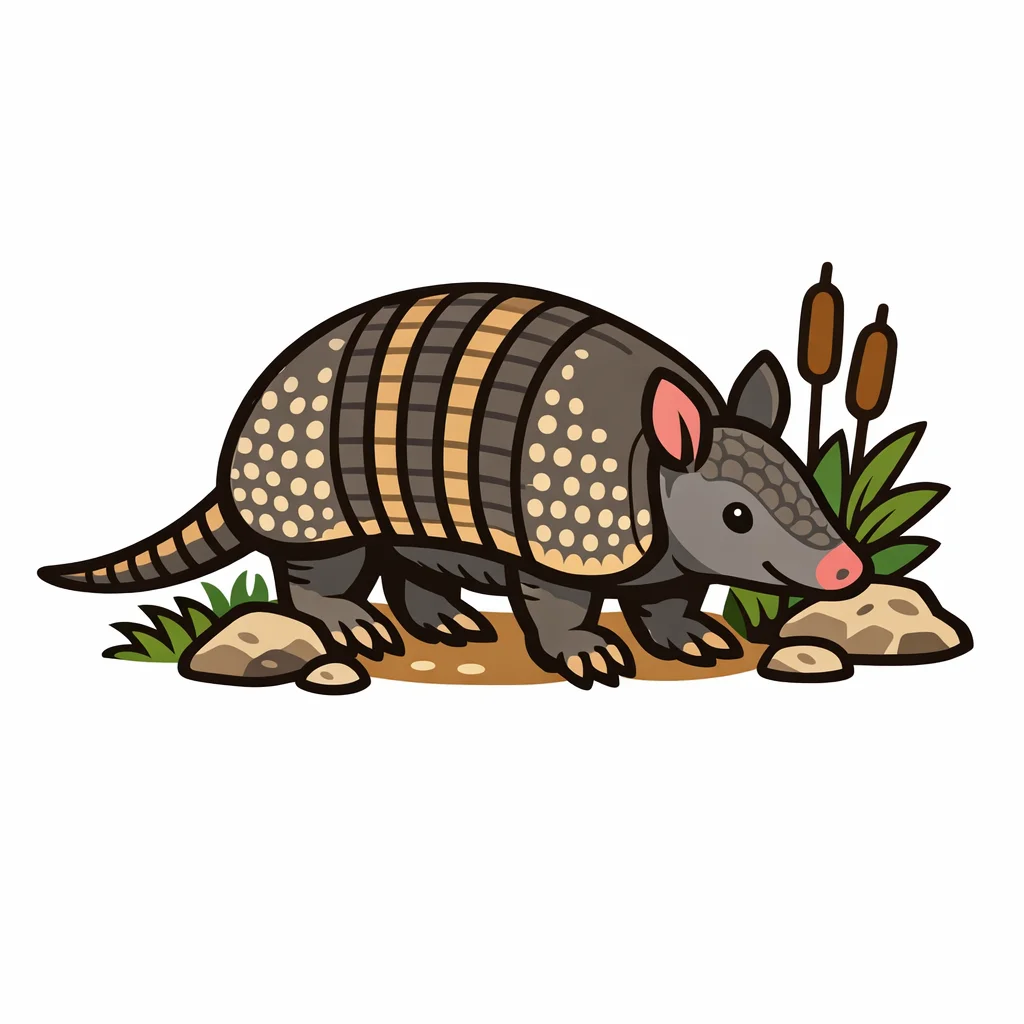 Armadillo Flat Clip Art — free clip art