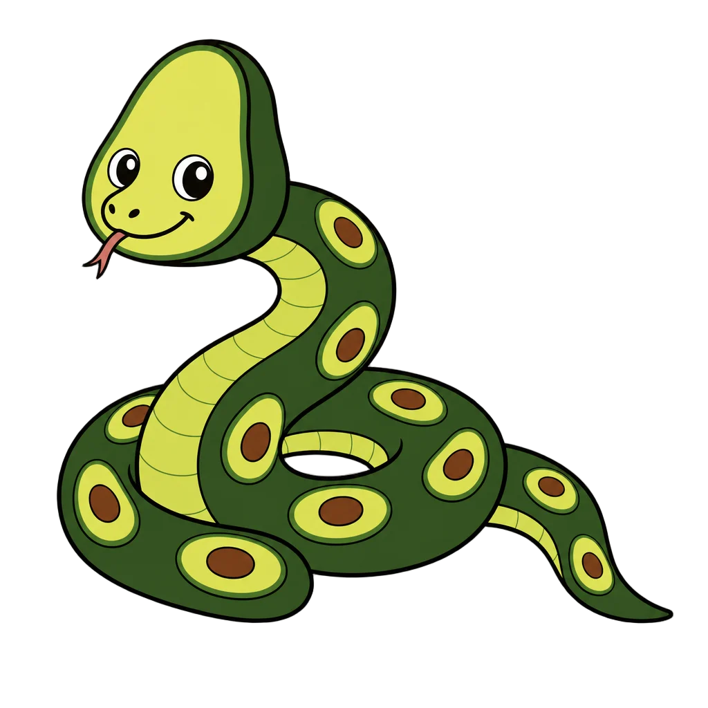 Avocado Anaconda — free clip art