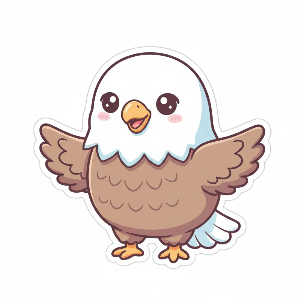 Bald Eagle Kawaii Clip Art — free clip art