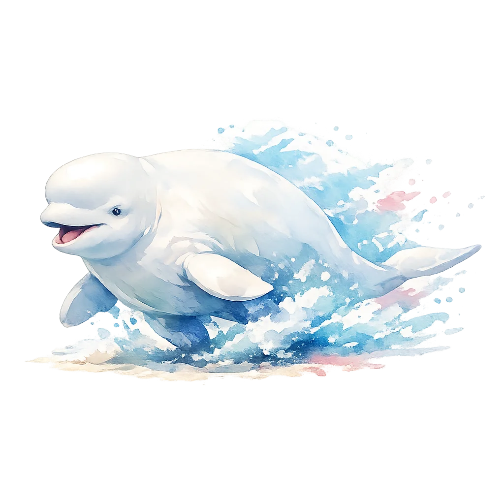 Beluga Whale Watercolor Clip Art — free clip art