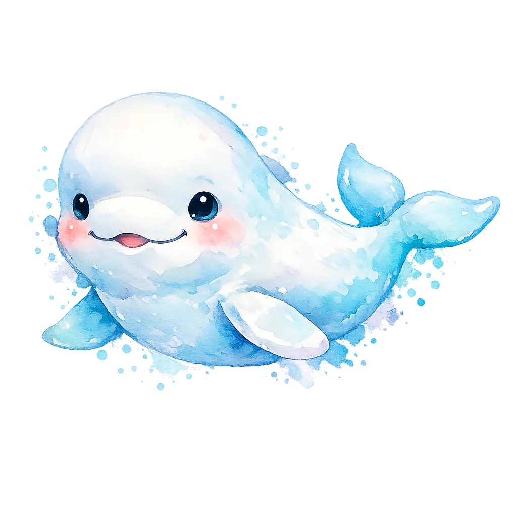 Beluga Whale Watercolor Clip Art — free clip art