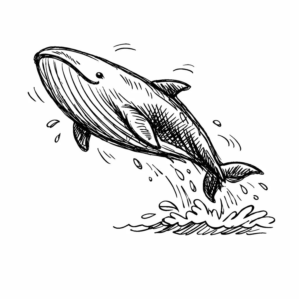 Blue Whale Doodle Clip Art — free clip art