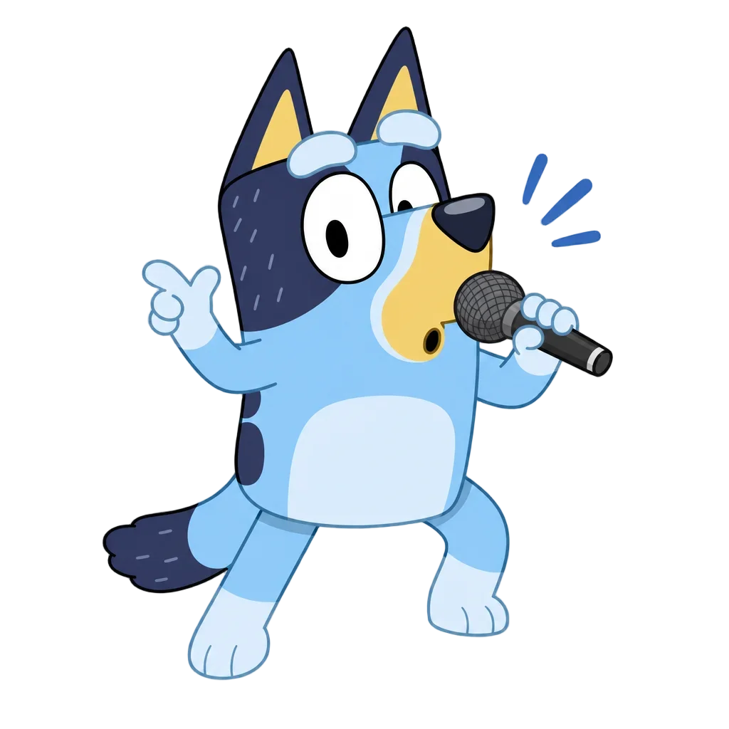 Bluey Beatboxing with Microphone — free clip art