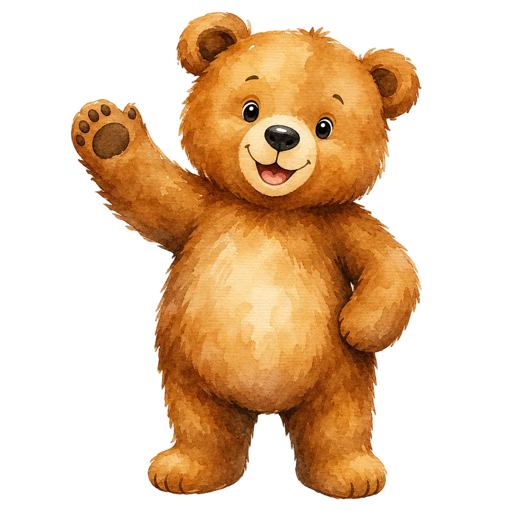 Friendly Standing Bear Watercolor — free clip art