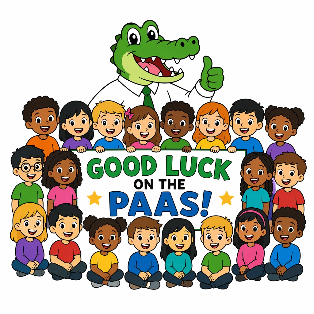 Crocodile Teacher and Students — free clip art