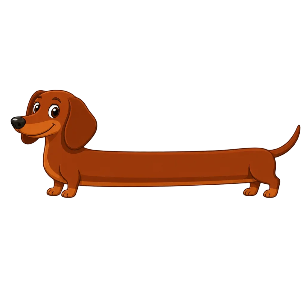 Cartoon Dachshund Side View Clipart — free clip art