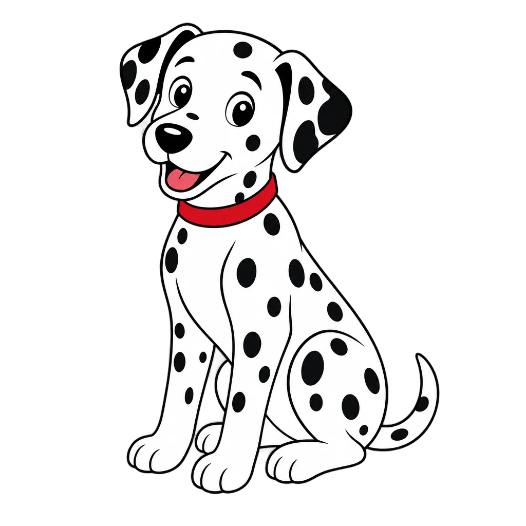 Dalmatian Sitting with Red Collar — free clip art