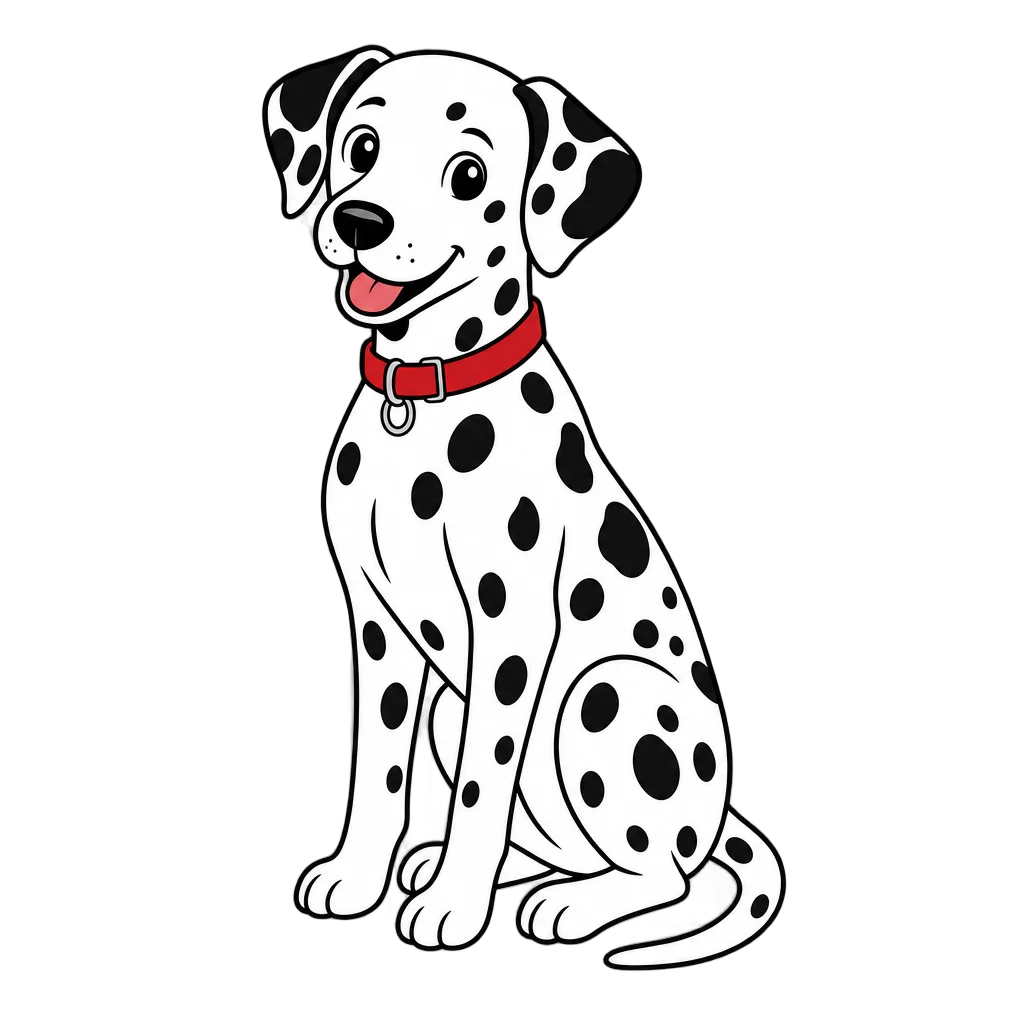Dalmatian Sitting with Red Collar — free clip art