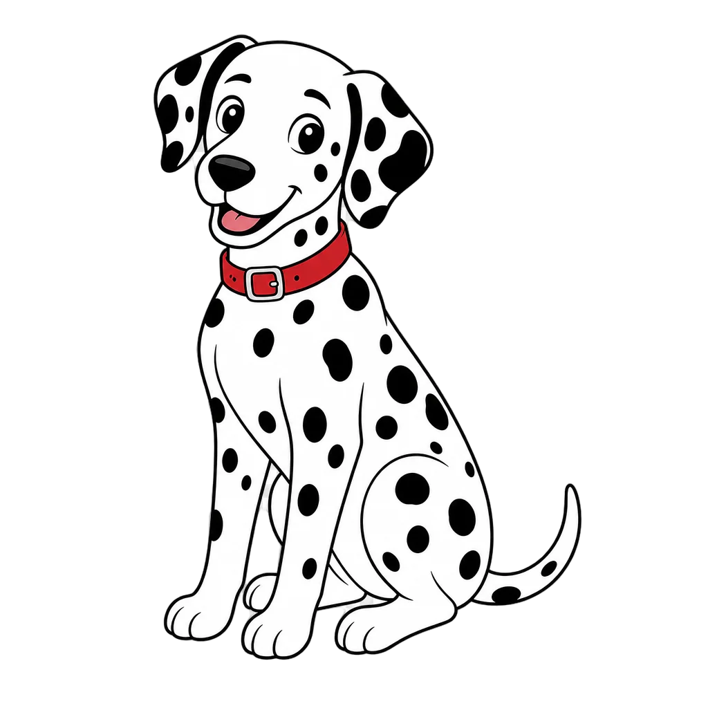Dalmatian Sitting with Red Collar — free clip art