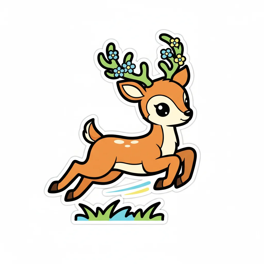 Deer Sticker Clip Art — free clip art