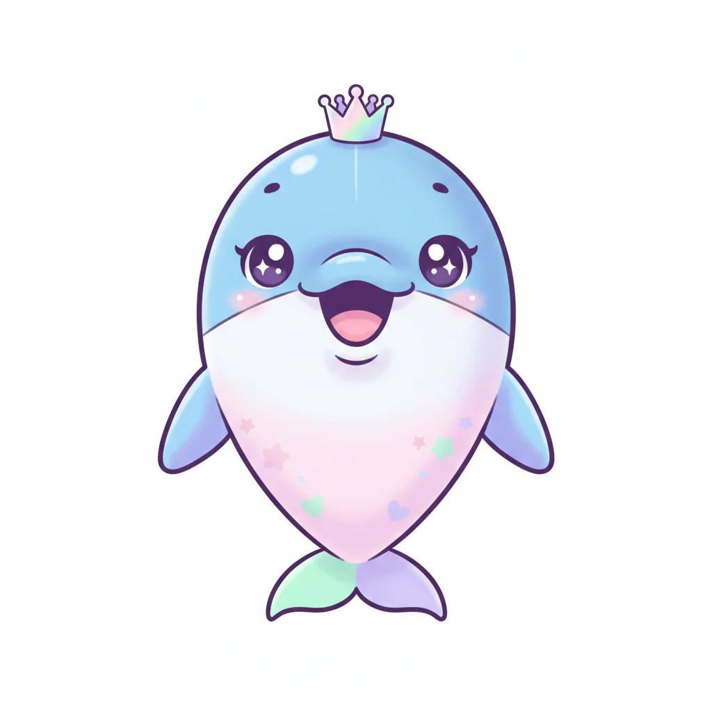 Dolphin Kawaii Clip Art — free clip art