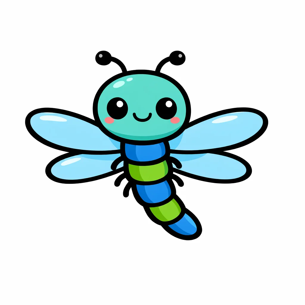 Dragonfly Flat Clip Art — free clip art