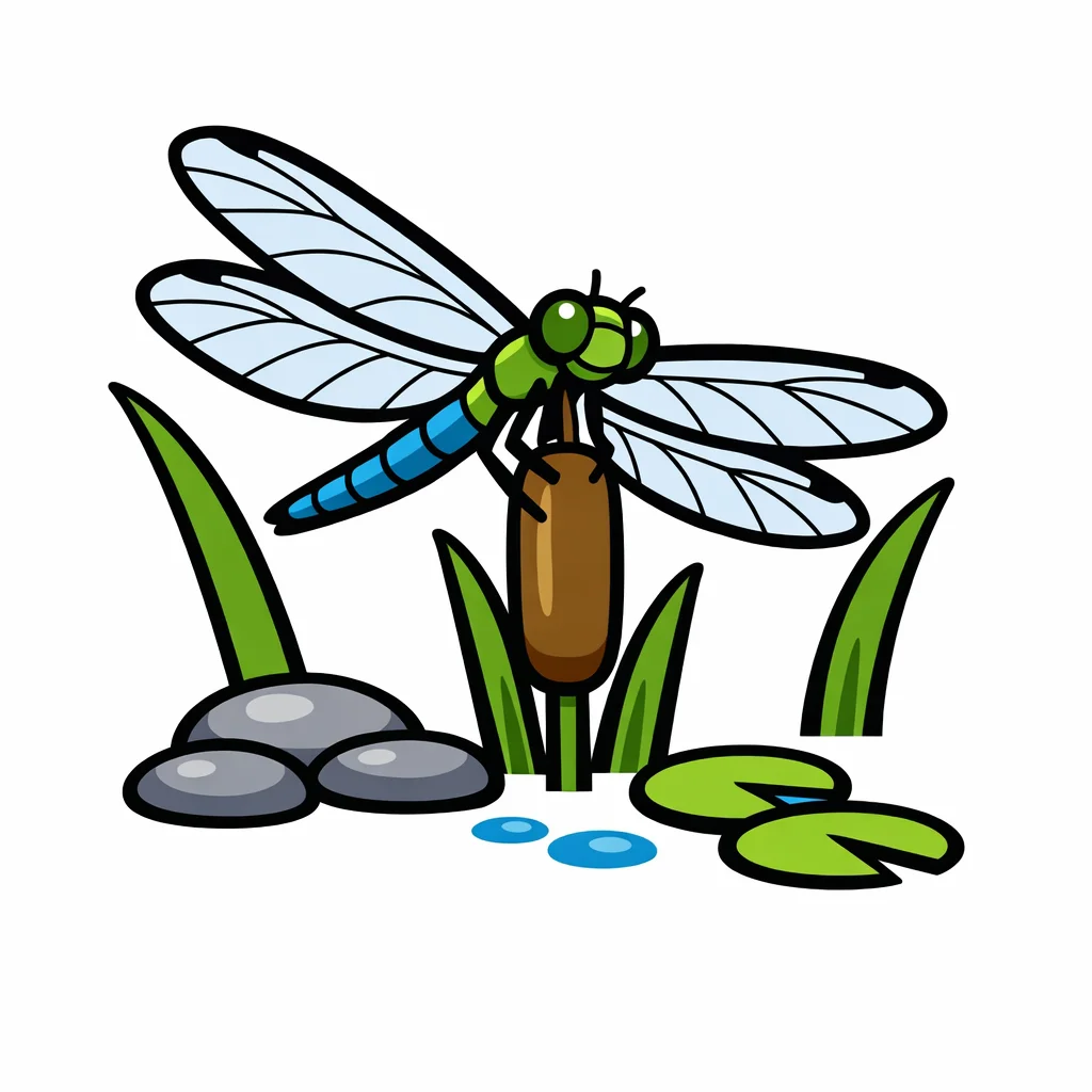 Dragonfly Flat Clip Art — free clip art