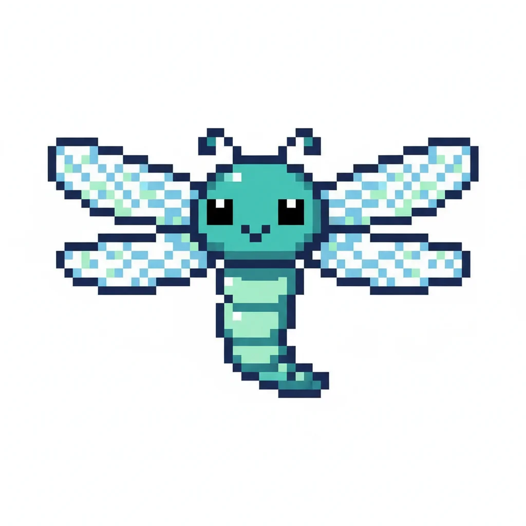 Dragonfly Pixel Clip Art — free clip art