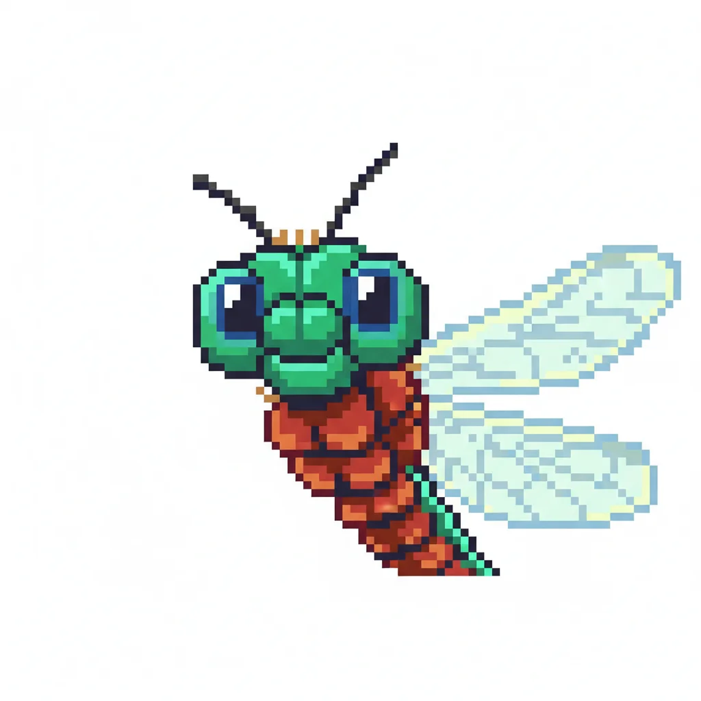 Dragonfly Pixel Clip Art — free clip art