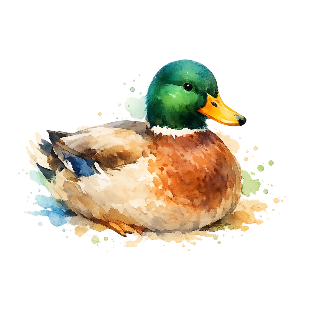 Duck Watercolor Clip Art — free clip art