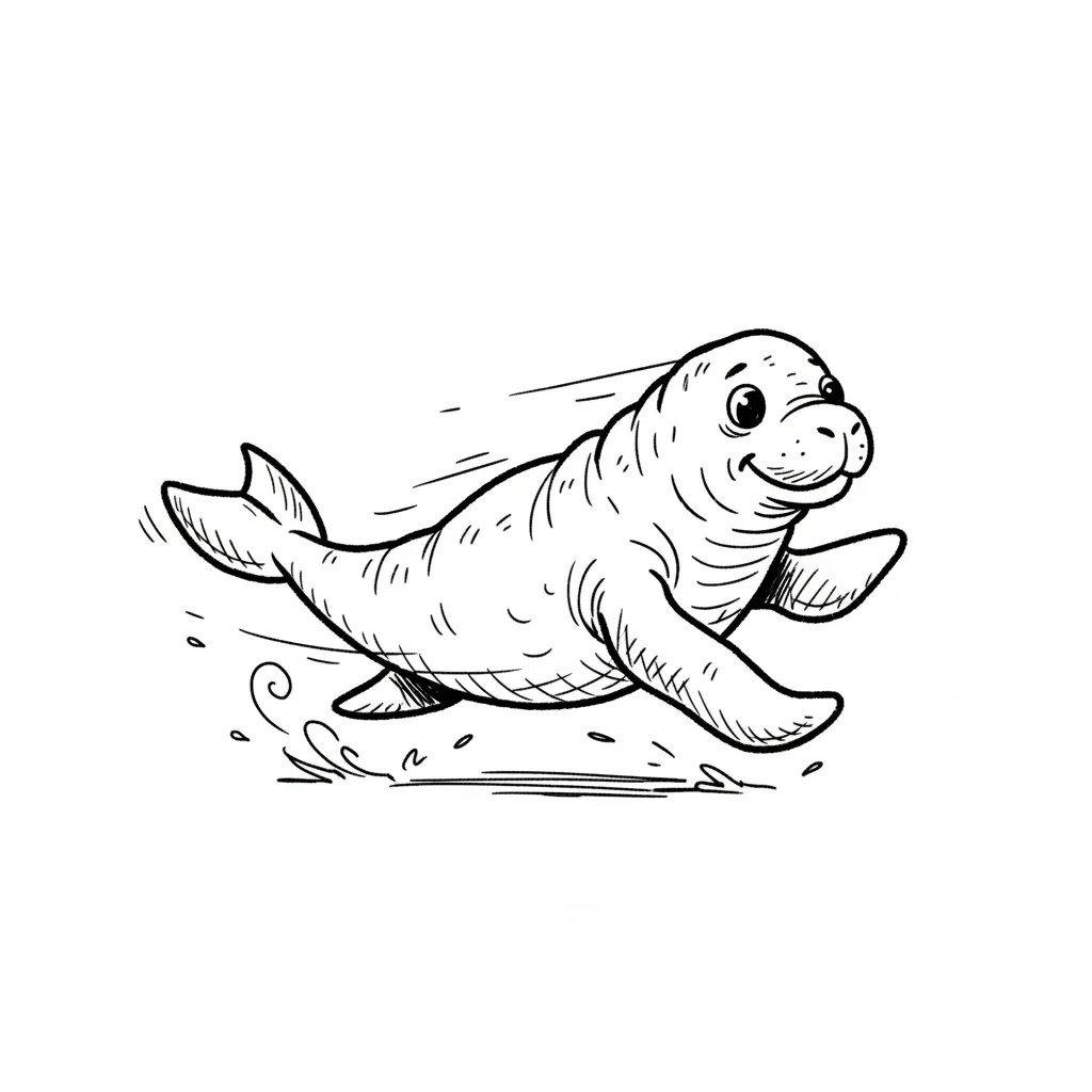 Dugong Doodle Clip Art — free clip art