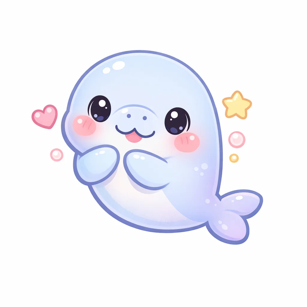 Dugong Kawaii Clip Art — free clip art