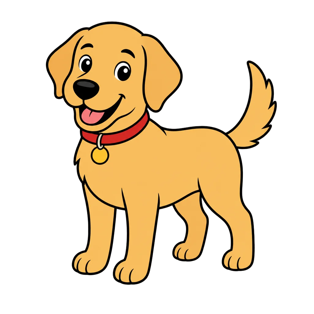 Simple Flat Style Dog — free clip art