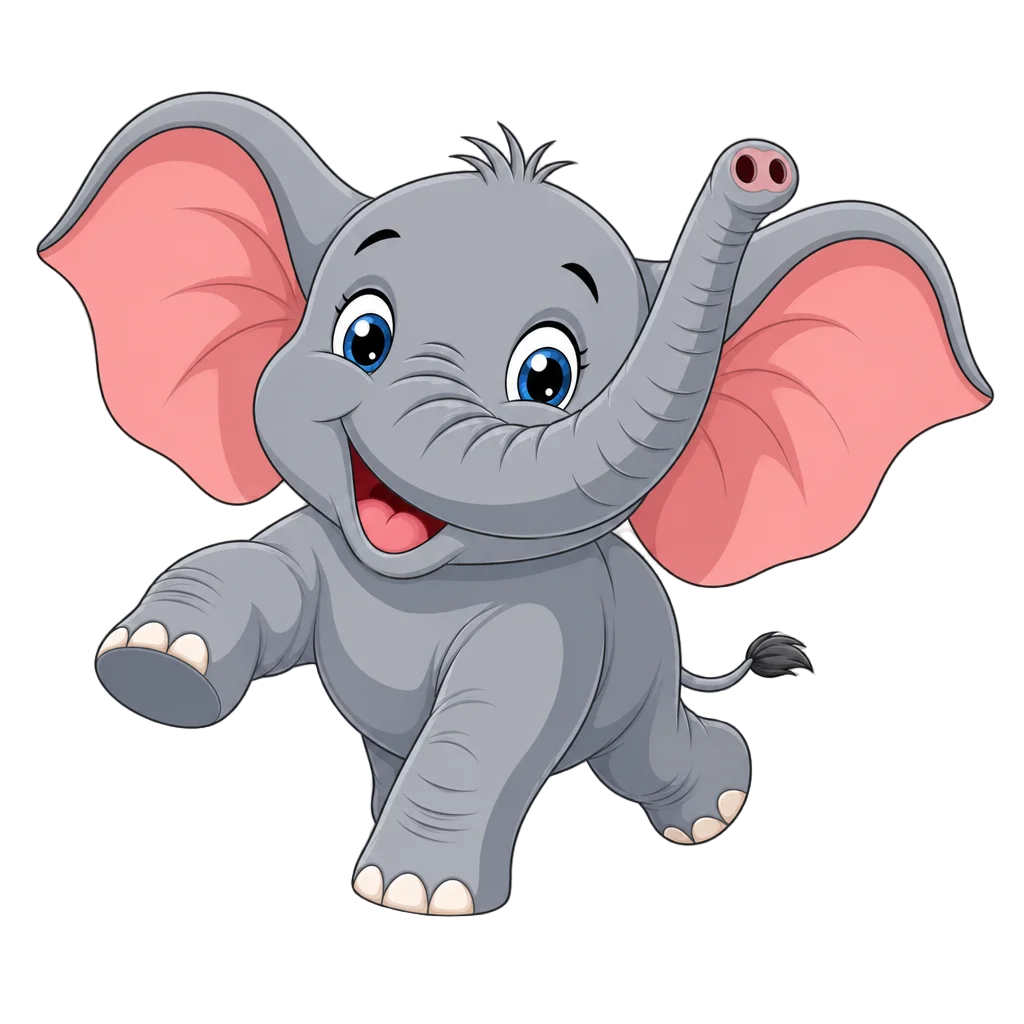 Baby Elephant Stumbling Forward — free clip art