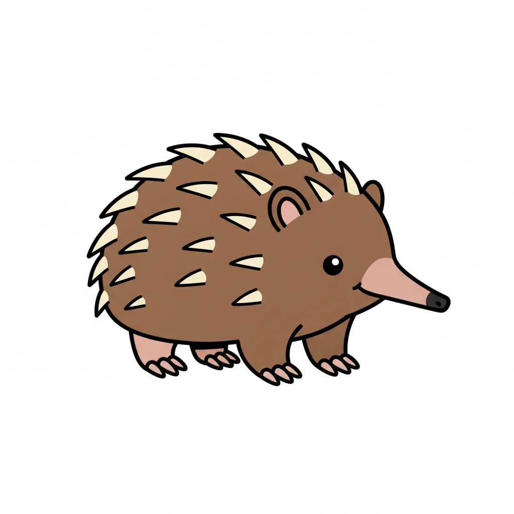 Echidna Flat Clip Art — free clip art