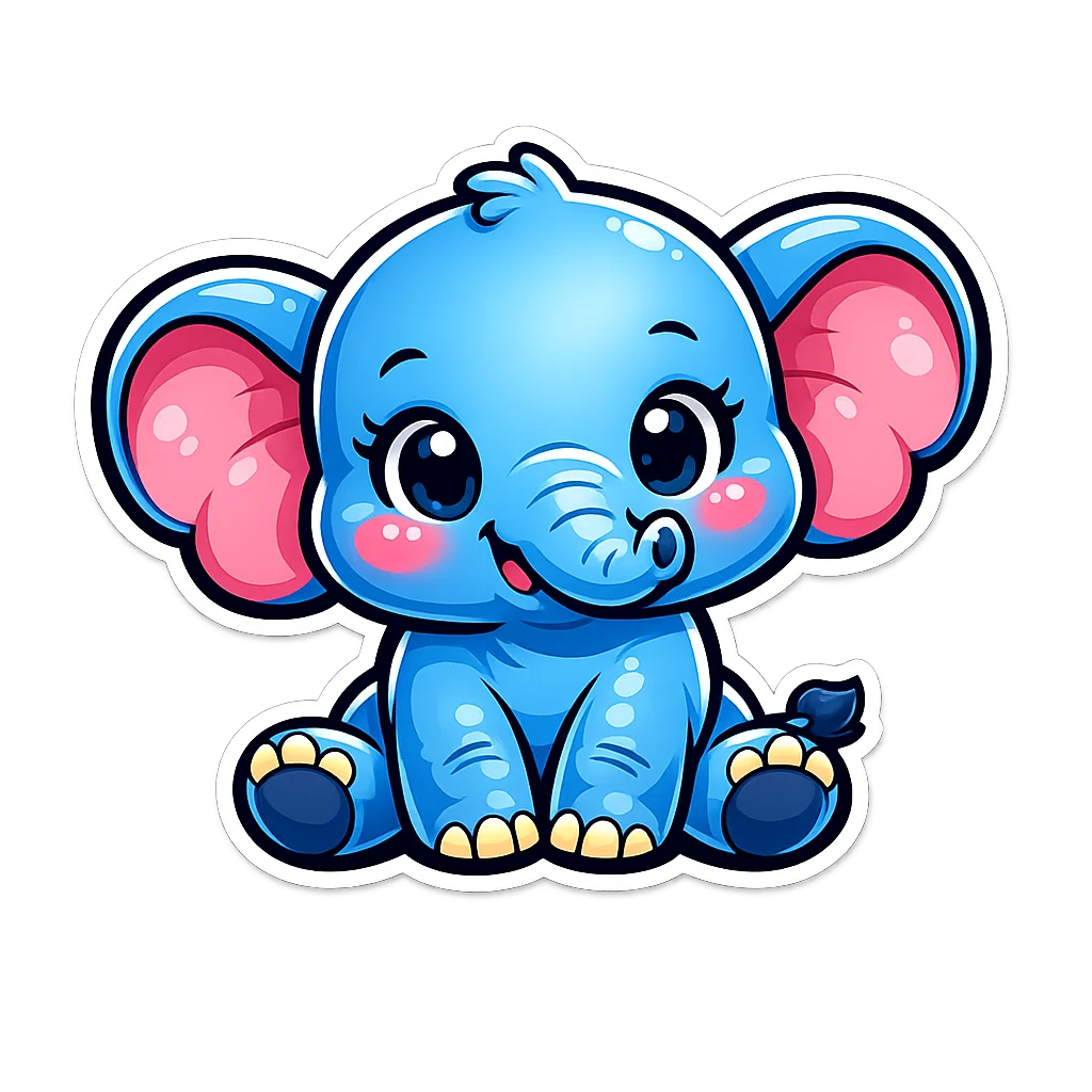 Elephant Sticker Clip Art — free clip art