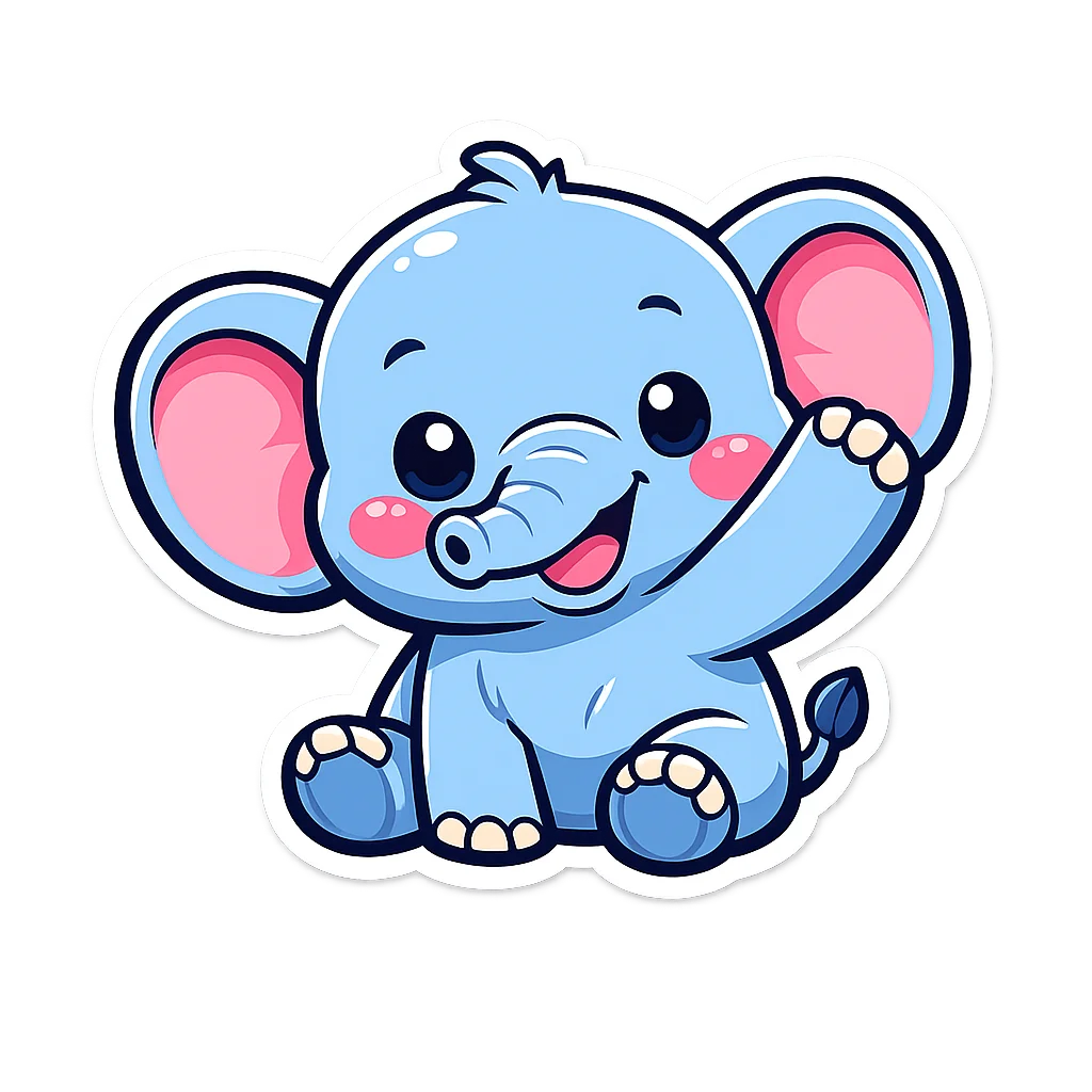 Elephant Sticker Clip Art — free clip art