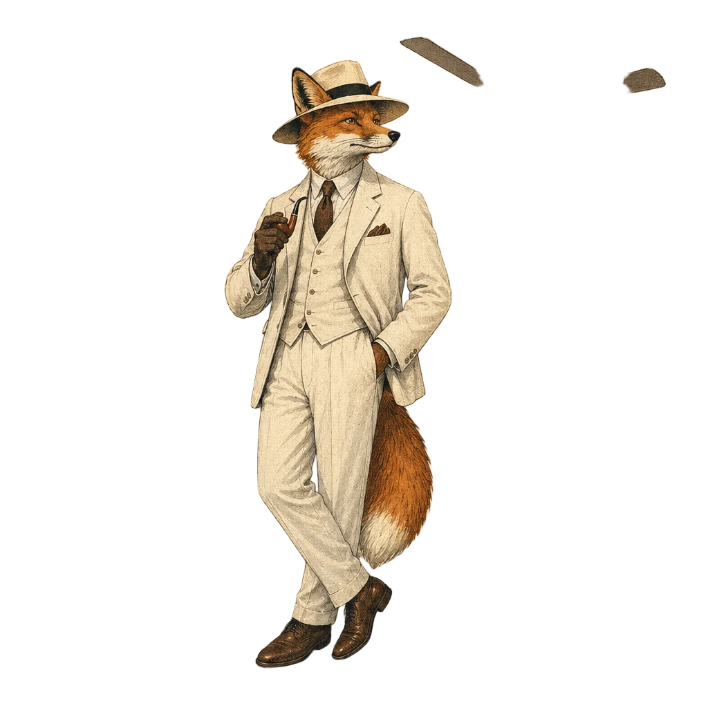 Fox Detective in Colonial Singapore — free clip art