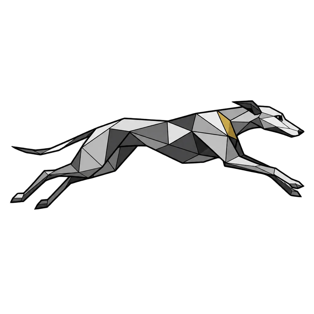 Geometric Greyhound in Stride — free clip art