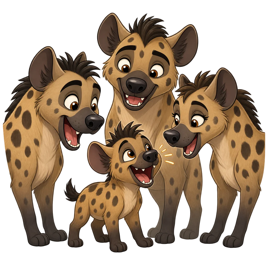 Brave Hyena Pup Learning to Laugh — tree clip art
