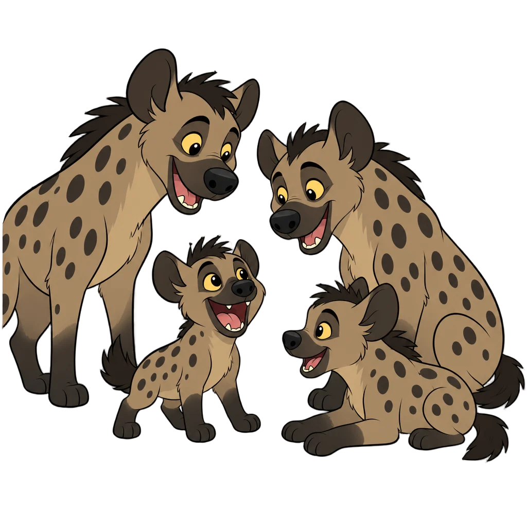 Brave Hyena Pup Learning to Laugh — tree clip art