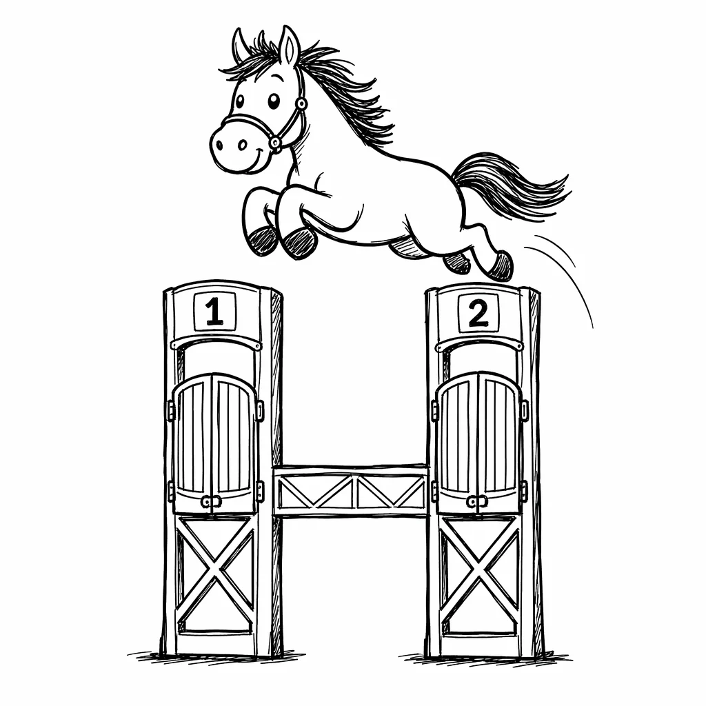 Horse Race Starting Gate Letter H — free clip art