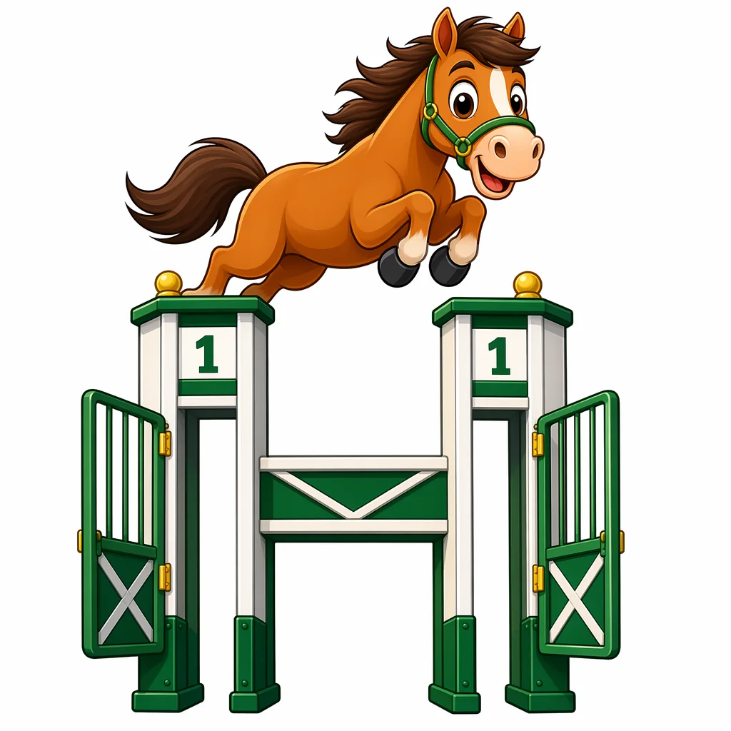 Horse Race Starting Gate Letter H — free clip art