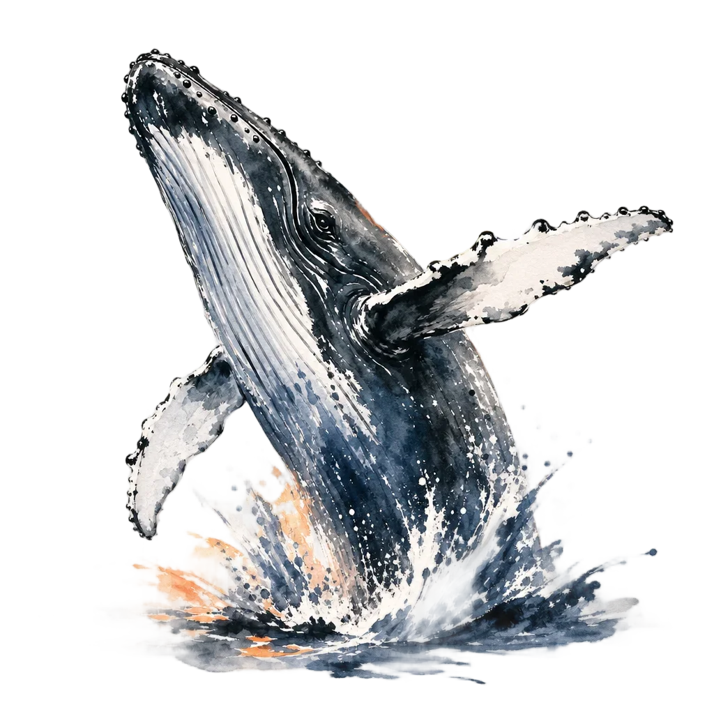 Humpback Whale Breaching at Sunset — thanksgiving clip art