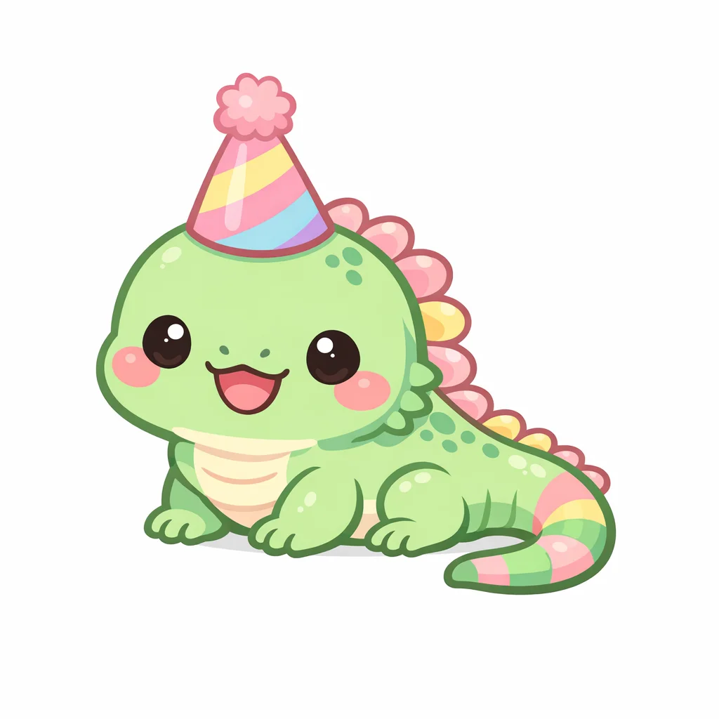 Iguana Kawaii Clip Art — free clip art
