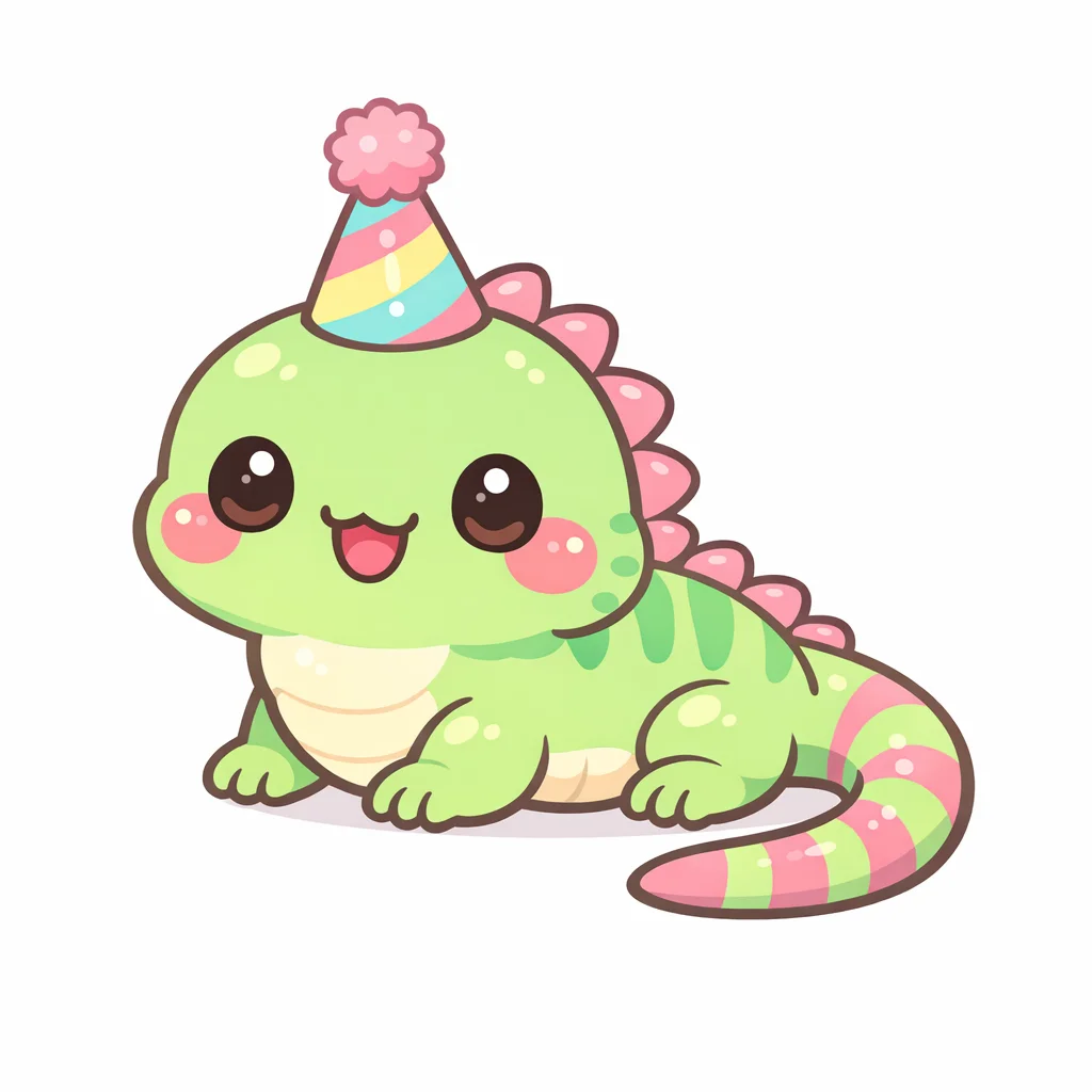 Iguana Kawaii Clip Art — free clip art