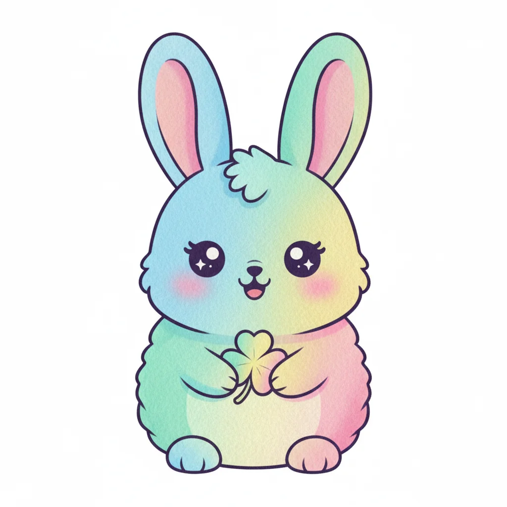 Jackrabbit Kawaii Clip Art — free clip art