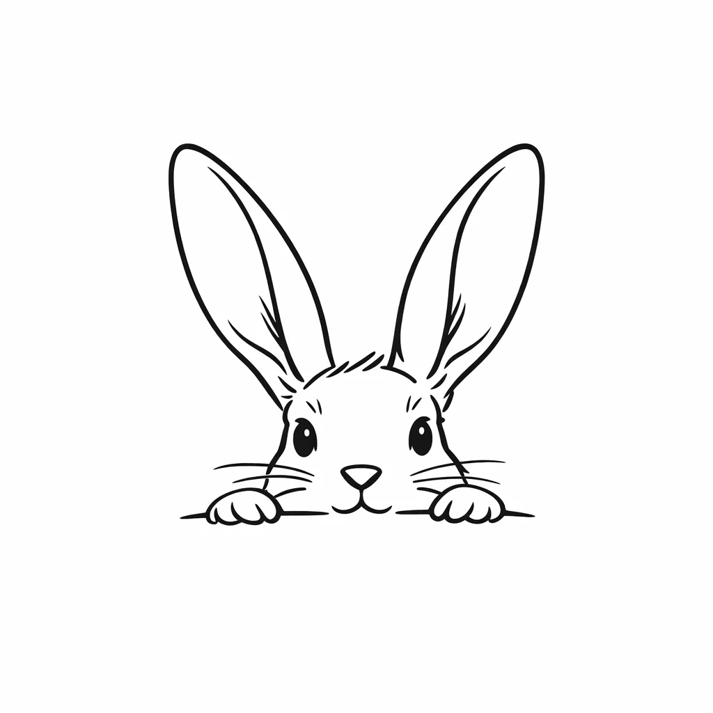 Jackrabbit Outline Clip Art — free clip art