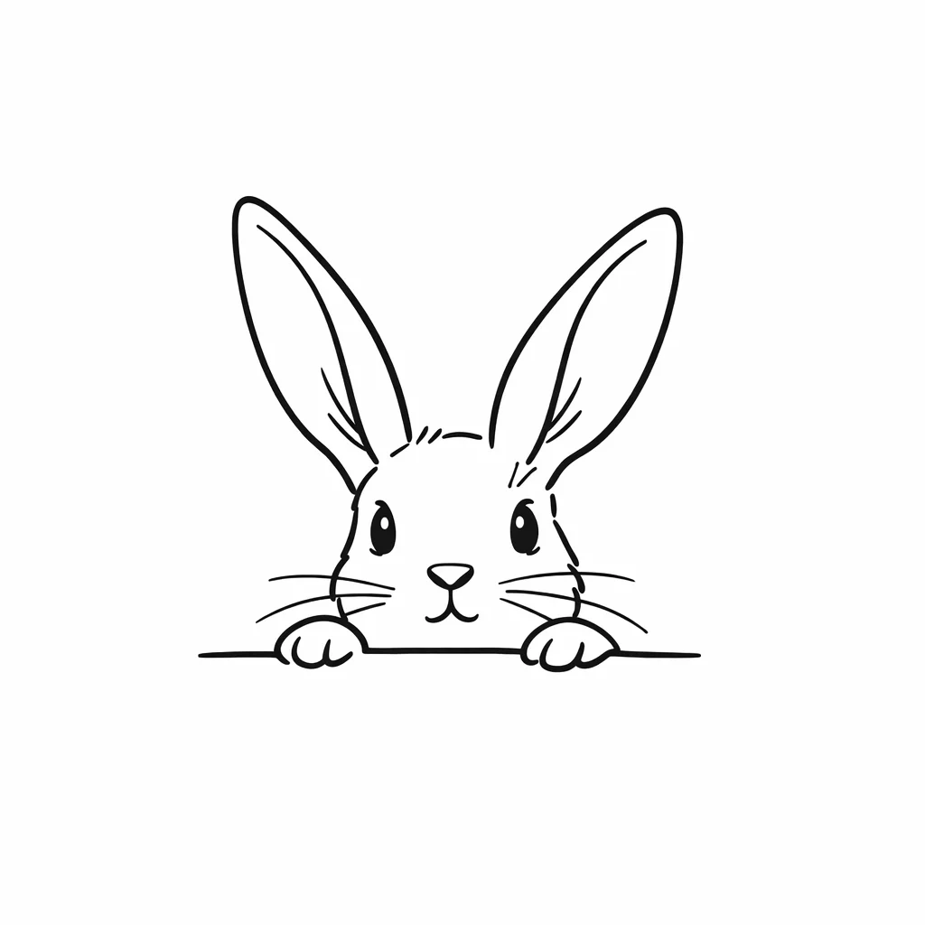 Jackrabbit Outline Clip Art — free clip art