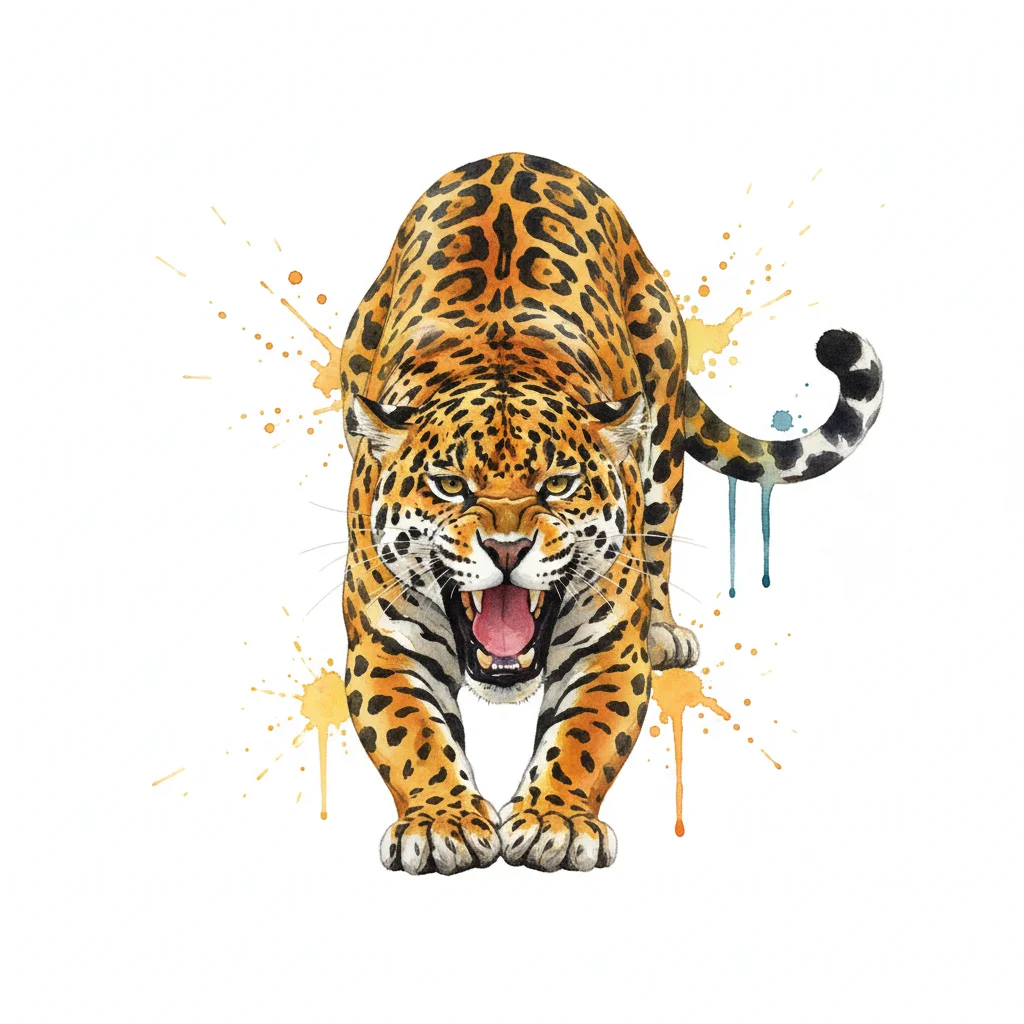 Jaguar Watercolor Clip Art — free clip art