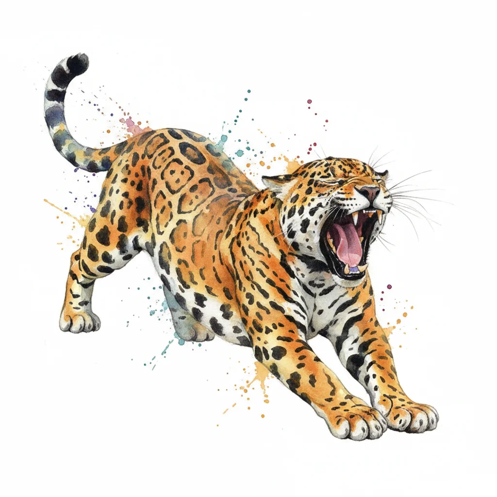 Jaguar Watercolor Clip Art — free clip art