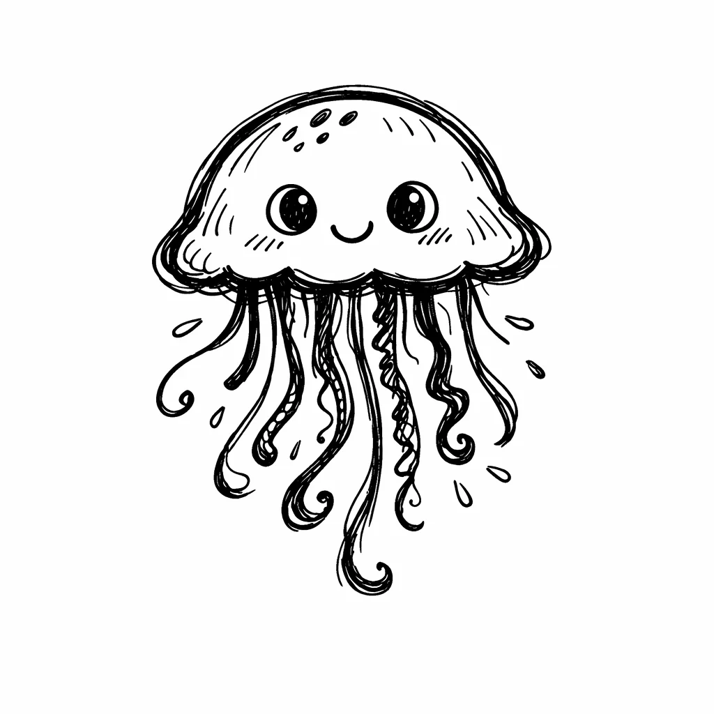 Jellyfish Doodle Clip Art — free clip art