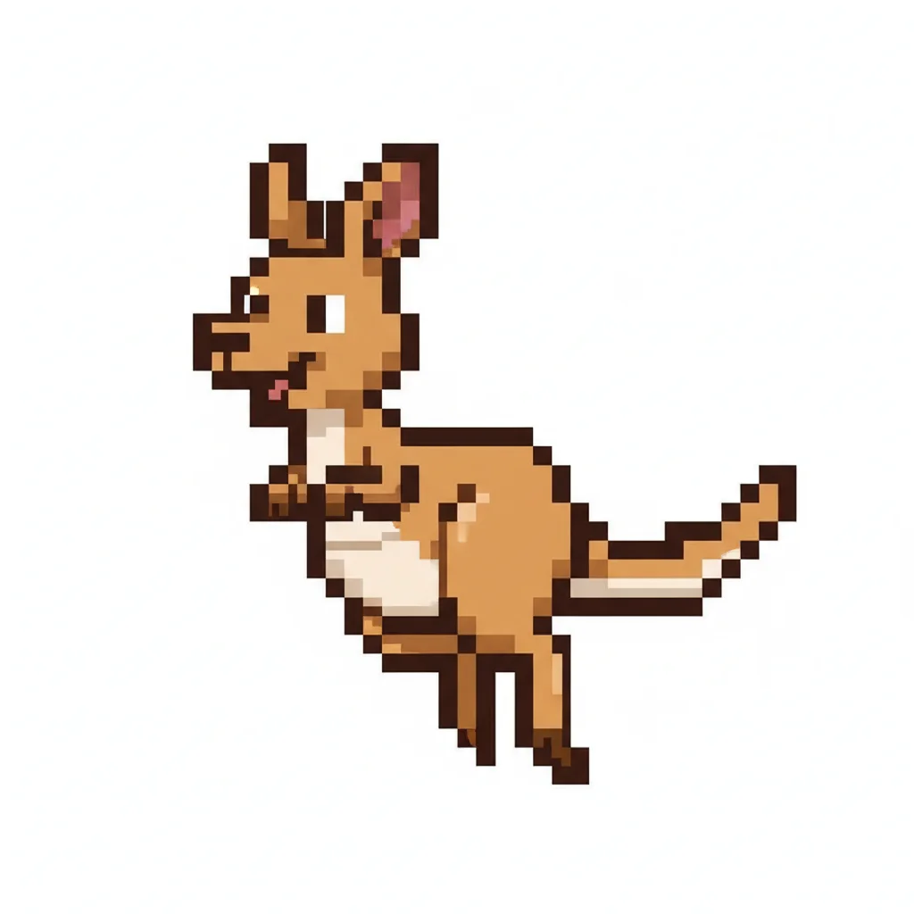 Kangaroo Pixel Clip Art — free clip art