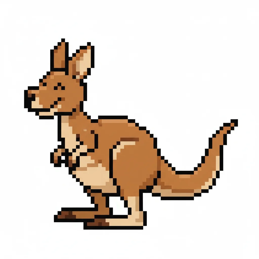 Kangaroo Pixel Clip Art — free clip art