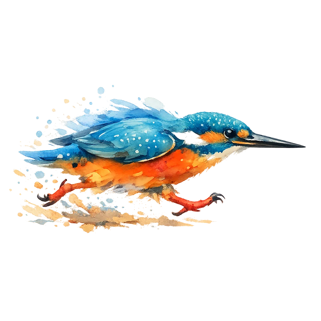 Kingfisher Watercolor Clip Art — free clip art